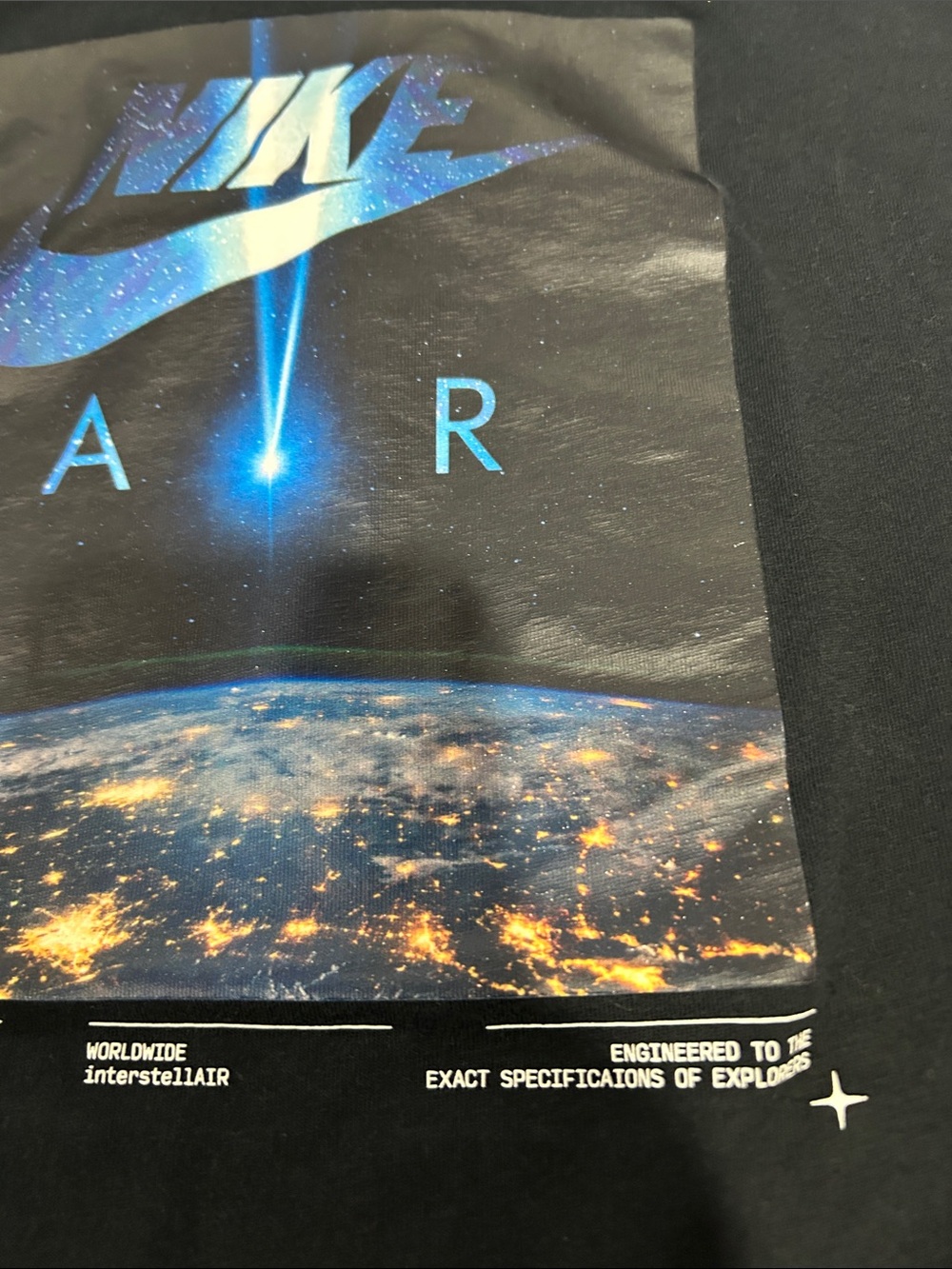 Nike Black Tee with Blue Neon Air Graphic